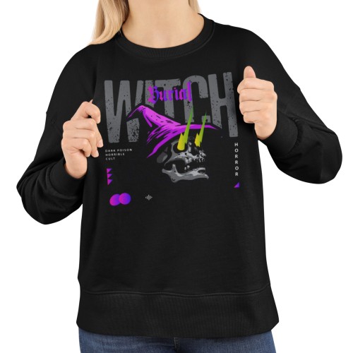 Bluza damska z nadrukiem czaszka wiedźma Witch – Gothic Horror Skull