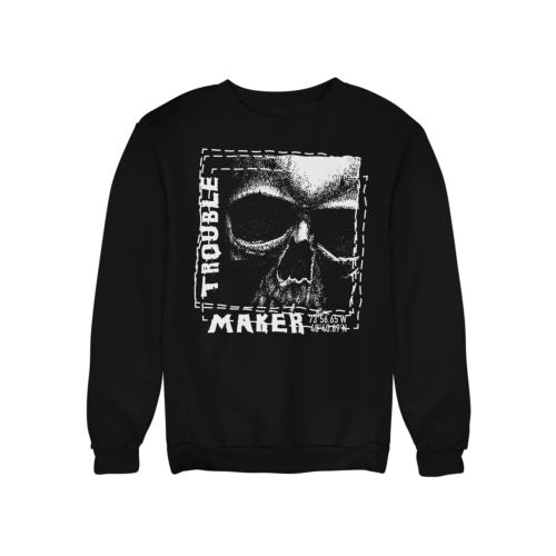 Bluza damska z nadrukiem czaszka Trouble Maker – Rock Grunge Skull 3