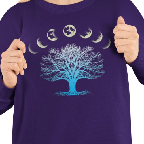 Bluza damska Drzewo Życia i fazy księżyca – Celestial Moon Tree 2