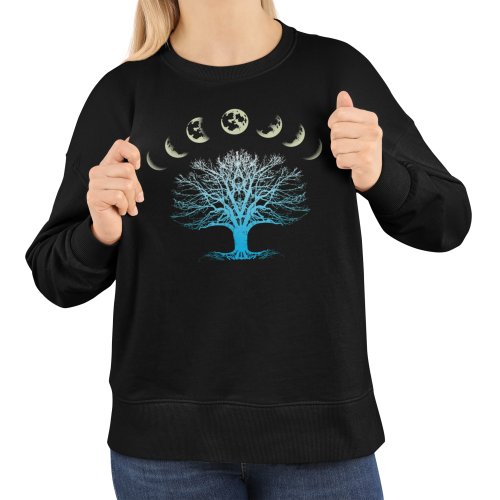 Bluza damska Drzewo Życia i fazy księżyca – Celestial Moon Tree 11