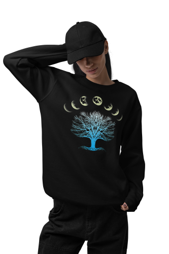 Bluza damska Drzewo Życia i fazy księżyca – Celestial Moon Tree 12