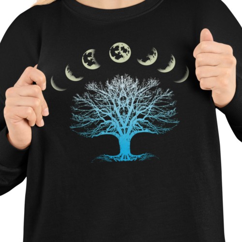 Bluza damska Drzewo Życia i fazy księżyca – Celestial Moon Tree 8