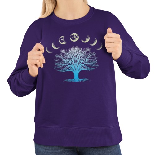 Bluza damska Drzewo Życia i fazy księżyca – Celestial Moon Tree