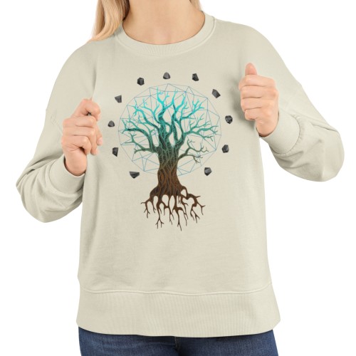 Bluza damska z nadrukiem geometryczne Drzewo Życia – Nature Sacred Geometry