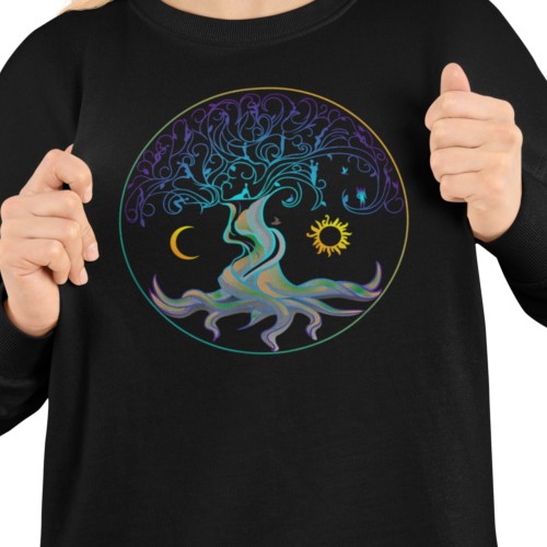 Bluza damska Drzewo Życia słońce i księżyc – Yin Yang Celestial 2