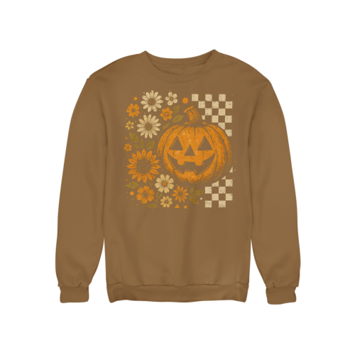 Bluza damska Halloween dynia Jack O’Lantern i kwiaty – Pumpkin Vintage 12