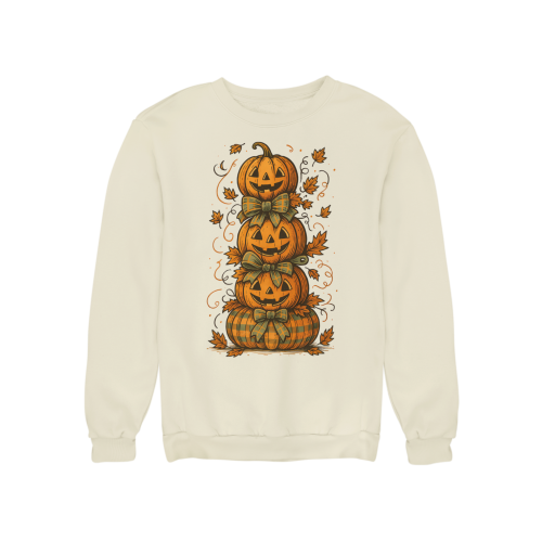 Bluza damska na Halloween z dyniami – Jack O’Lantern jesienna z nadrukiem 5