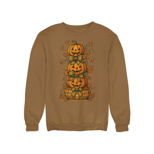 Bluza damska na Halloween z dyniami – Jack O’Lantern jesienna z nadrukiem 9