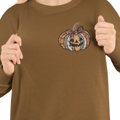 Bluza damska Halloween z małą dynią i kokardą – subtelna jesienna 14