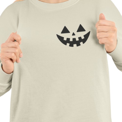 Bluza damska Halloween Jack O’Lantern – minimalistyczna dynia z nadrukiem 2