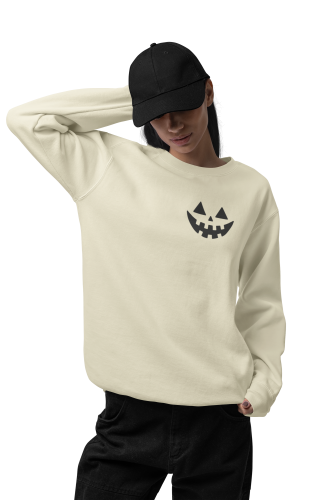 Bluza damska Halloween Jack O’Lantern – minimalistyczna dynia z nadrukiem 3