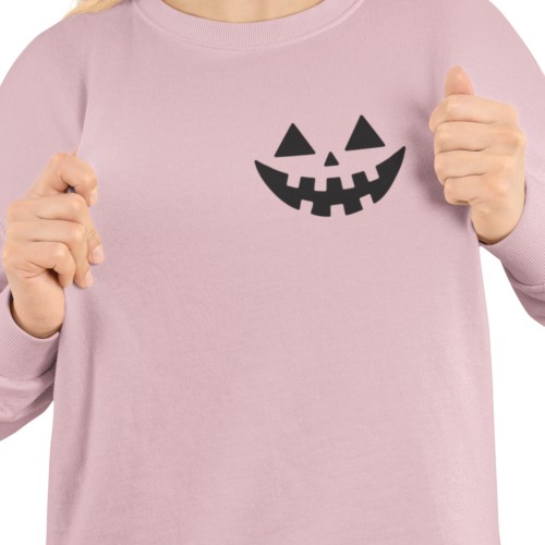 Bluza damska Halloween Jack O’Lantern – minimalistyczna dynia z nadrukiem 8