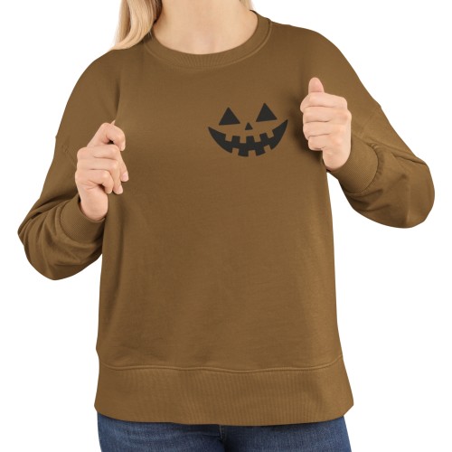 Bluza damska Halloween Jack O’Lantern – minimalistyczna dynia z nadrukiem 13