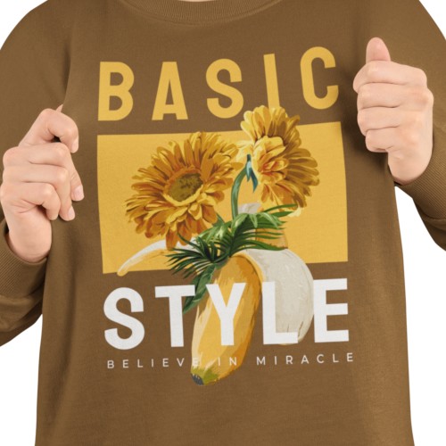 Bluza damska z nadrukiem słoneczniki Basic Style – kwiatowa jesienna 2