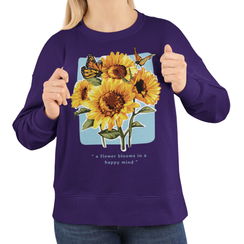 Bluza damska słoneczniki i motyle – kwiatowa z nadrukiem Flower Blooms 4