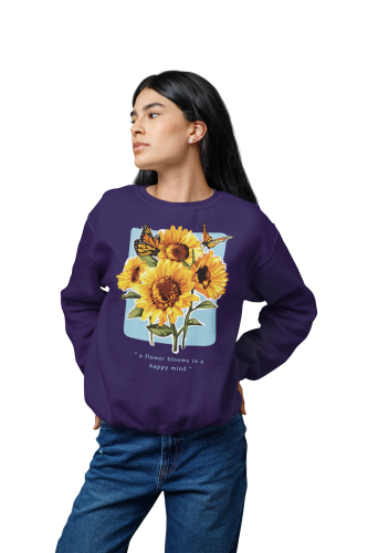 Bluza damska słoneczniki i motyle – kwiatowa z nadrukiem Flower Blooms 5