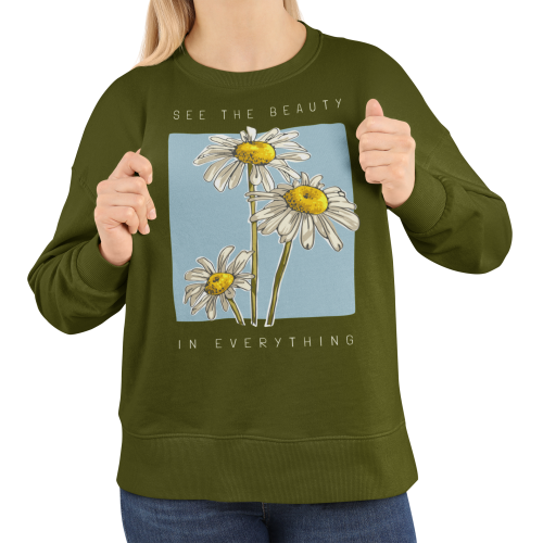 Bluza damska ze stokrotkami See The Beauty – kwiatowa z nadrukiem 3