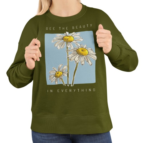 Bluza damska ze stokrotkami See The Beauty – kwiatowa z nadrukiem 1