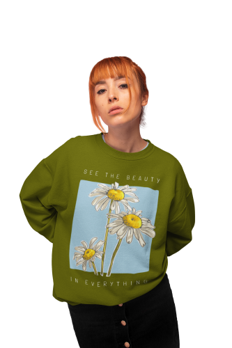 Bluza damska ze stokrotkami See The Beauty – kwiatowa z nadrukiem 8