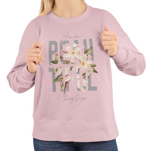 Bluza damska z kwiatami You Are Beautiful – romantyczna Floral z nadrukiem 1