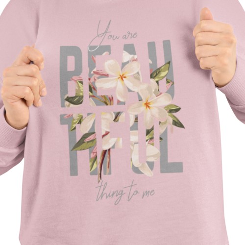 Bluza damska z kwiatami You Are Beautiful – romantyczna Floral z nadrukiem 2