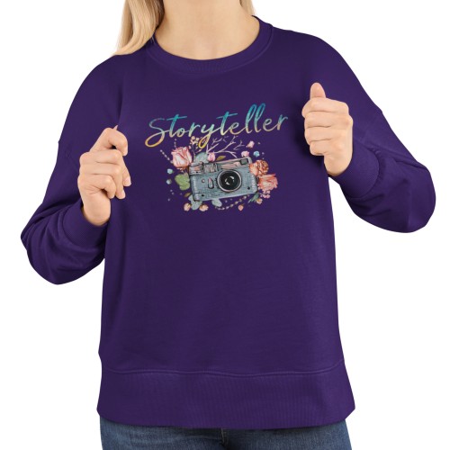 Bluza damska dla fotografki Storyteller – aparat fotograficzny i kwiaty 7