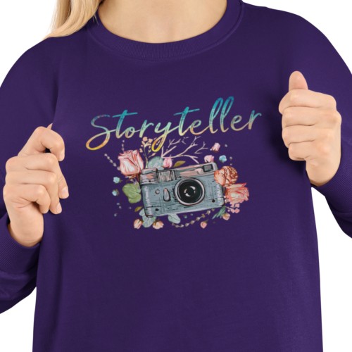 Bluza damska dla fotografki Storyteller – aparat fotograficzny i kwiaty 8