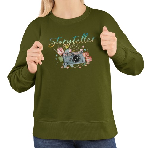 Bluza damska dla fotografki Storyteller – aparat fotograficzny i kwiaty 13