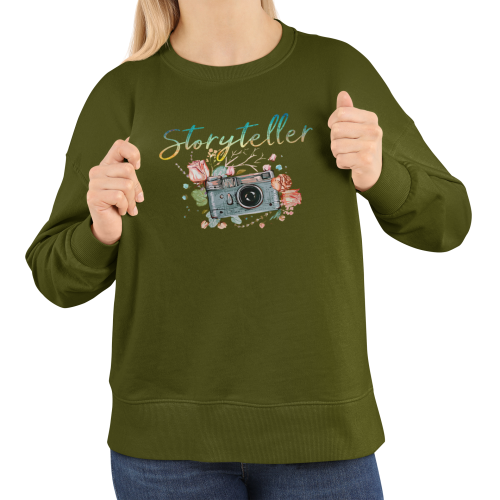 Bluza damska dla fotografki Storyteller – aparat fotograficzny i kwiaty 18