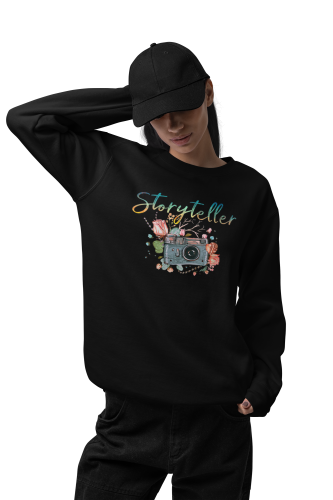 Bluza damska dla fotografki Storyteller – aparat fotograficzny i kwiaty 6