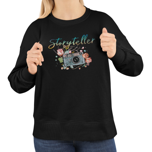 Bluza damska dla fotografki Storyteller – aparat fotograficzny i kwiaty 4