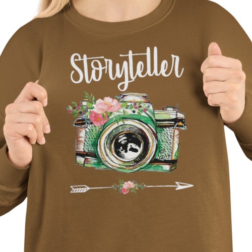 Bluza damska fotograf Storyteller – aparat z kwiatami prezent dla fotografki 2