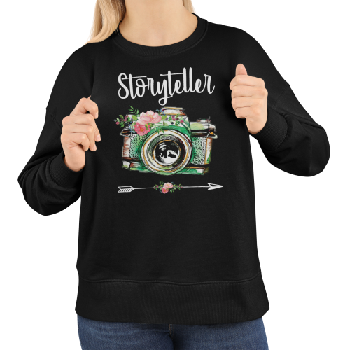 Bluza damska fotograf Storyteller – aparat z kwiatami prezent dla fotografki 11