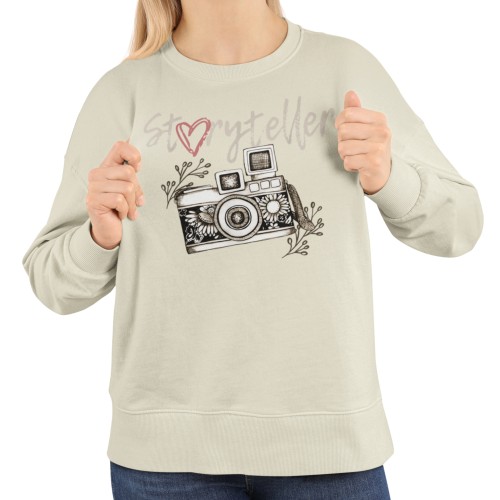 Bluza damska z aparatem Storyteller – prezent dla fotografa fotografki
