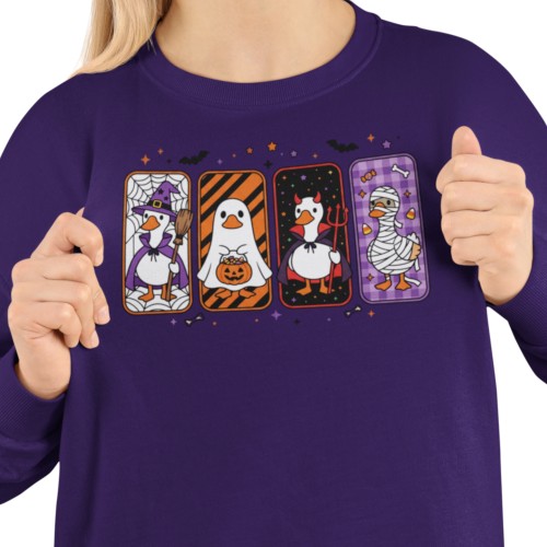 Damska bluza Halloween z gęsią – czarownica duch diabeł mumia 2