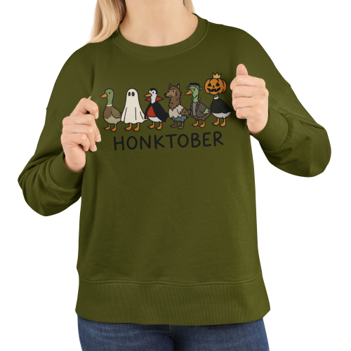 Bluza damska Honktober – gęsi potwory Halloween śmieszny nadruk 7
