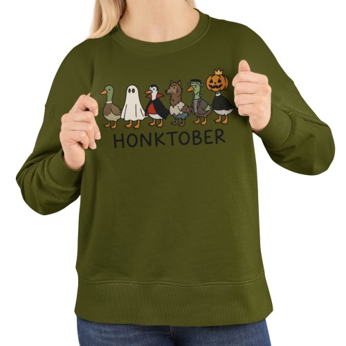 Bluza damska Honktober – gęsi potwory Halloween śmieszny nadruk