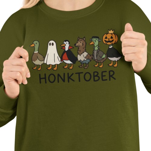 Bluza damska Honktober – gęsi potwory Halloween śmieszny nadruk 2