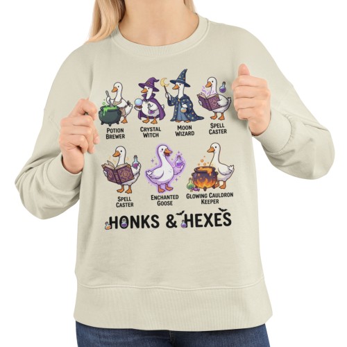 Bluza damska Honks & Hexes – magiczne gęsi czarownice Halloween 1