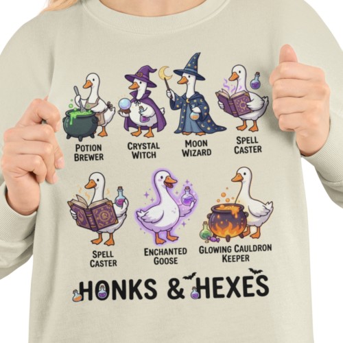 Bluza damska Honks & Hexes – magiczne gęsi czarownice Halloween 2