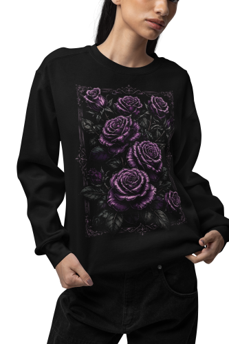 Bluza damska Gothic z fioletowymi różami Dark Floral gotycka 5