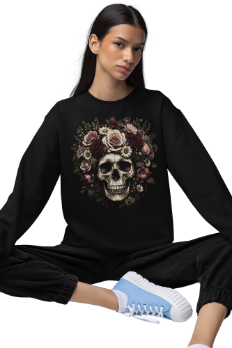Bluza damska gotycka czaszka z kwiatami i różami Gothic Floral 7