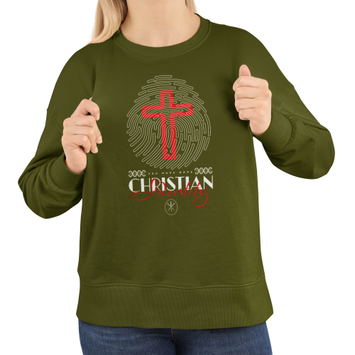 Damska bluza chrześcijańska Christian Identity – krzyż i odcisk palca 11