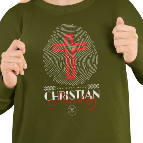 Damska bluza chrześcijańska Christian Identity – krzyż i odcisk palca 8