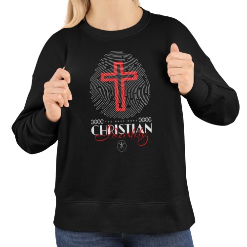 Damska bluza chrześcijańska Christian Identity – krzyż i odcisk palca 13