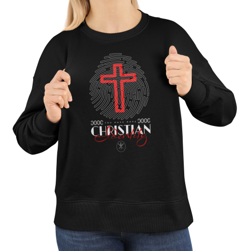 Damska bluza chrześcijańska Christian Identity – krzyż i odcisk palca 15