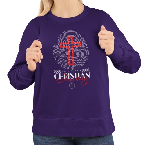 Damska bluza chrześcijańska Christian Identity – krzyż i odcisk palca 19