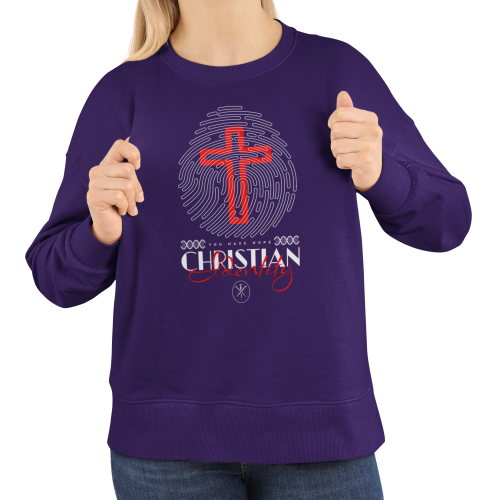 Damska bluza chrześcijańska Christian Identity – krzyż i odcisk palca 24