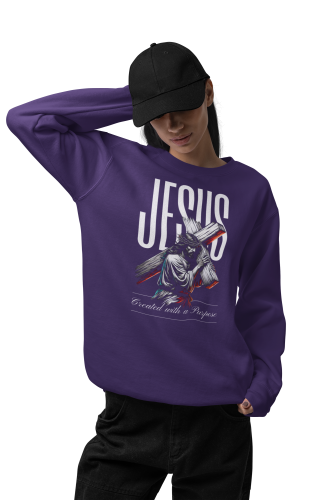Damska bluza religijna Jezus niosący krzyż – Created With a Purpose 4