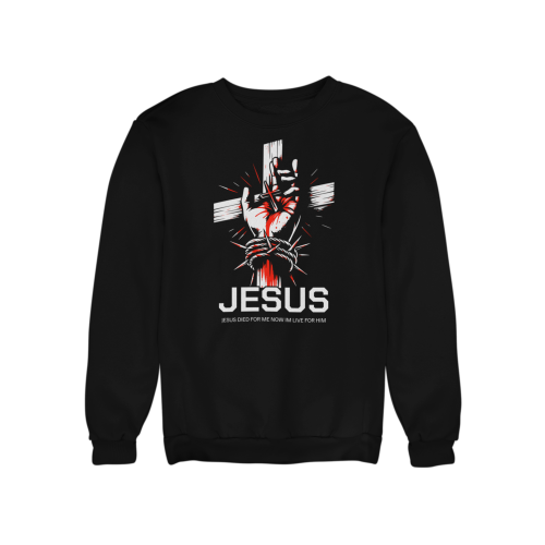 Damska bluza chrześcijańska Jesus Died For Me – krzyż i korona cierniowa 4